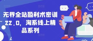 无界全站盈利术密训22.0，淘系线上精品系列-副业资源站