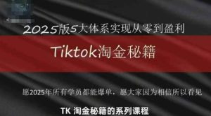 TikTok跨境2025淘金秘籍,2025TikTok从0到盈利变现-副业资源站