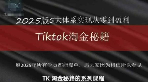 TikTok跨境2025淘金秘籍,2025TikTok从0到盈利变现