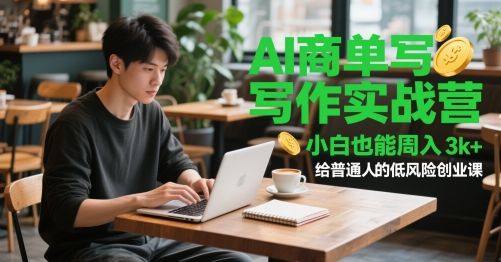 AI商单写作实战营，小白也能周入3k+，给普通人的低风险创业课-副业资源站