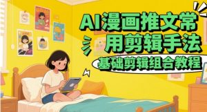 AI漫画推文常用剪辑手法，基础剪辑组合教程-副业资源站