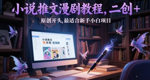 小说推文漫剧教程，二创+原创开头，最适合新手小白项目-副业资源站
