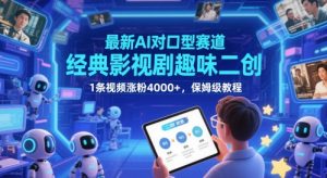 最新AI对口型赛道，经典影视剧趣味二创，1条视频涨粉4000+，保姆级教程-副业资源站
