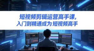 短视频剪辑运营高手课，入门到精通成为短视频高手-副业资源站