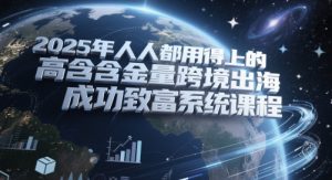 2025年人人都用得上的高含金量跨境出海成功致富系统课程-副业资源站