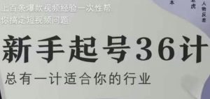新手起号36计2.0，四年行业沉淀，上百条爆款视频经验一次性帮你搞定短视频问题-副业资源站