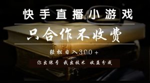 快手直播小游戏，只合作不收费，你出账号我出技术， 分润模式【揭秘】-副业资源站