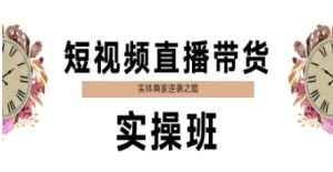 短视频直播带货实操班,实体商家逆袭之路-副业资源站