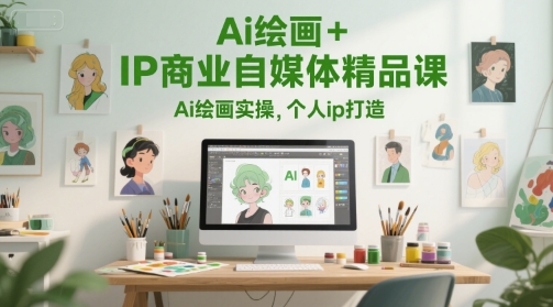 Ai绘画+IP商业自媒体精品课，Ai绘画实操，个人ip打造-副业资源站