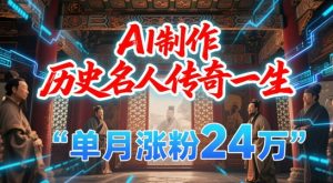 暴力起号!用AI制作历史名人传奇一生,单月涨粉24W,涨粉+变现赛道黑马来了-副业资源站