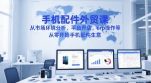 手机配件外贸课，从市场环境分析，平台开店，erp操作等，从零开始手机配件生意-副业资源站
