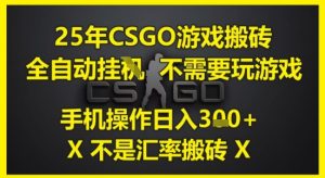 25年CSGO游戏搬砖，全自动运行，不需要玩游戏，手机操作日入3张(不是汇率搬砖)【揭秘】-副业资源站
