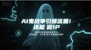AI鬼故事引爆流量,还能做IP,视频号多渠道收益单日1k+,小白副业、工作室放大的最佳选择-副业资源站