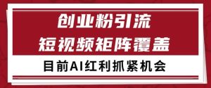 小红书某音创业赛道引流获客 自热矩阵日引200+【揭秘】-副业资源站