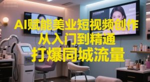 AI赋能美业短视频创作，从入门到精通，打爆同城流量，超级AI工具短视频实操落地-副业资源站