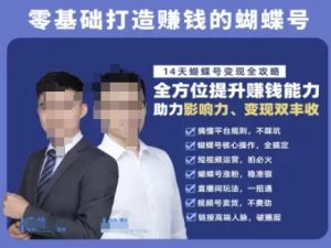 蝴蝶号专栏-视频号运营教程,零基础打造挣钱的蝴蝶号,14天蝴蝶号变现全攻略-副业资源站