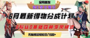 6月份最新得物创作者分成计划2.0玩法，0粉丝0基础四种模式变现，从隐蔽渠道无脑搬运，日入2张-副业资源站