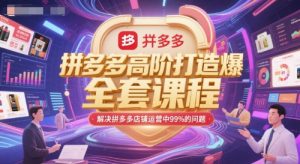 拼多多高阶打造爆款全套课程,解决拼多多店铺运营中99%的问题-副业资源站