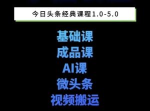 头条图文课1-5期教你头条图文写作、微头条、视频搬运变现，适合新手快速起号玩法-副业资源站