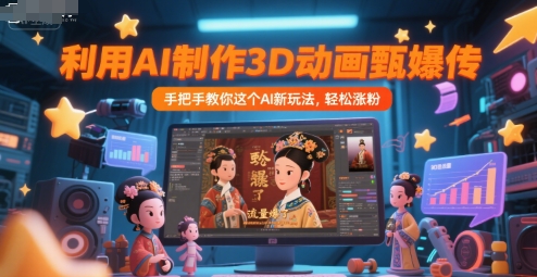 利用AI制作3D动画甄嬛传，流量爆了，手把手教你这个AI新玩法，轻松涨粉-副业资源站