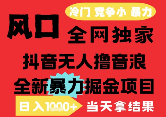 25年6月高爆抖音无人直播最新撸音浪掘金项目，解放双手小白可做，无脑日入1k+，门槛低【揭秘】-副业资源站