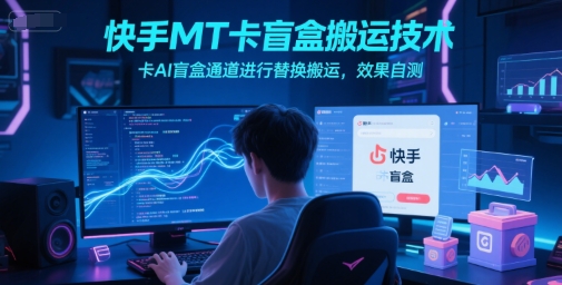 快手MT卡盲盒搬运技术，卡AI盲盒通道进行替换搬运，效果自测-副业资源站