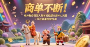 商单不断！纯AI制作西游人物羊毛毡版文旅MV，流量+节目效果统统拉满-副业资源站