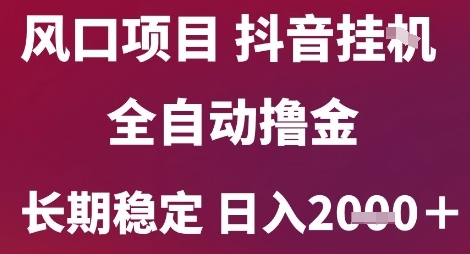 风口项目，六月最新玩法抖音无人挂G，全自动撸金，长期稳定 日入2k+【揭秘】-副业资源站
