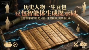历史人物一生豆包智能体生成提示词，让你快速制作历史人物一生类视频，简单易上手-副业资源站