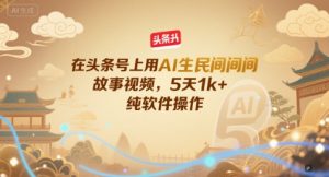 在头条号上用AI生民间故事视频,5天1k+,纯软件操作-副业资源站