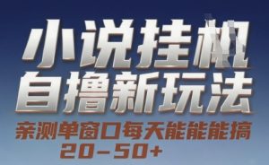 小说自撸新玩法 — 亲测单窗口每天能搞 20-50+，支持矩阵化批量操作【揭秘】-副业资源站