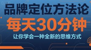 品牌定位方法论,每天30钟分让你学会一种全新的思维方式-副业资源站