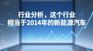 付费文章：行业分析，这个行业，相当于2014年的新能源汽车-副业资源站