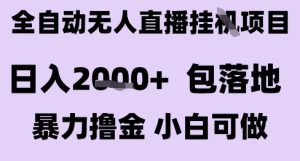 最新全自动抖音无人直播挂G项目,日入2k+ 包落地暴力撸金,小白可做【揭秘】-副业资源站