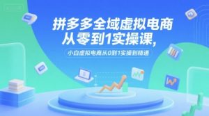 拼多多全域虚拟电商从零到1实操课,小白虚拟电商从0到1实操到精通-副业资源站