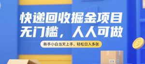 快递回收掘金项目，无门槛，人人可做，新手小白当天上手，轻松日入多张【揭秘】-副业资源站