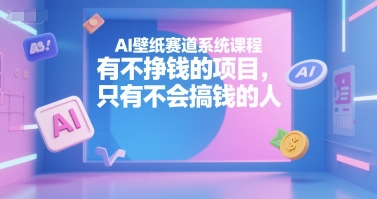 AI壁纸赛道系统课程，有不挣钱的项目，只有不会搞钱的人-副业资源站