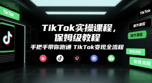 TikTok实操课程，保姆级教程，手把手带你跑通TikTok变现全流程-副业资源站