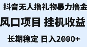 最新风口抖音无人暴力撸金技术,不违规不封号,一个小时收益2k+,小白当天拿结果【揭秘】-副业资源站