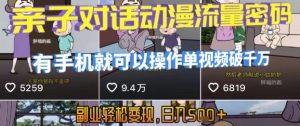 AI引爆短视频，亲子对话动漫流量密码，有手机就可以操作，单视频破千万播放，副业轻松变现，日入5张【揭秘】-副业资源站