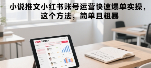 小说推文小红书账号运营快速爆单实操，这个方法，简单且粗暴-副业资源站