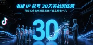 老板IP起号30天实战训练营，帮助实体老板把生意在抖音上重做一次-副业资源站