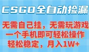 CSGO自动捡漏项目,最新独家玩法,一个手机可操作,新手小白轻松月入1W+,操作简单易上手【揭秘】-副业资源站