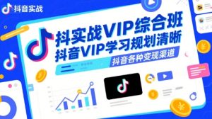 抖音实战VIP综合班,抖音VIP学习规划请晰抖音各种变现渠道-副业资源站