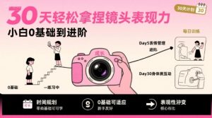 30天轻松拿捏镜头表现力，小白0基础到进阶-副业资源站