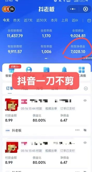 抖音短视频一刀不剪带货，不剪辑，不直播，每天发个视频，等着出单获取带货佣金-副业资源站