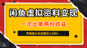 闲鱼虚拟资料新变现玩法,信息差项目,一次出单两份收益,无需囤货,可批量矩阵,零基础小白也能日入5张-副业资源站