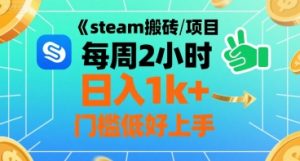 steam搬砖项目每周2小时日入1k+收益核心玩法，手把手教你，门槛低好上手-副业资源站