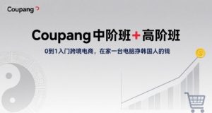 Coupang中阶班+高阶班，0到1入门跨境电商，在家一台电脑挣韩国人的钱-副业资源站