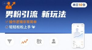 男粉引流新玩法，操作逻辑非常简单，单日10张轻轻松松-副业资源站